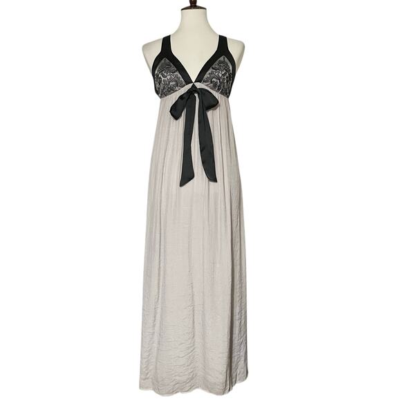 XXI Women's Sleeveless Bow Front Maxi Dress Neutral Size Small - Picture 1 of 9
